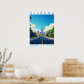 Vintage Alabama "Hart van Dixie" Reisposter Poster (Keuken)