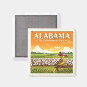 Vintage Alabama Magneet (Voorkant / Achterkant)