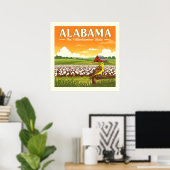 Vintage Alabama Poster (Thuiskantoor)