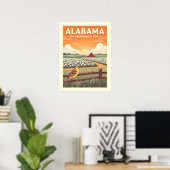 Vintage Alabama Poster (Thuiskantoor)