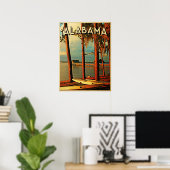 Vintage Alabama Poster (Thuiskantoor)