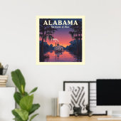 Vintage Alabama Poster (Thuiskantoor)