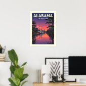 Vintage Alabama Poster (Thuiskantoor)