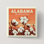 Vintage Alabama Vierkante Button 5,1 Cm (Voorkant)