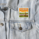 Vintage Alabama Vierkante Button 5,1 Cm (In situ)