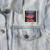 Vintage Alabama Vierkante Button 5,1 Cm (In situ)