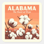 Vintage Alabama Vierkante Sticker (Voorkant)