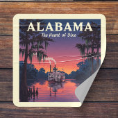 Vintage Alabama Vierkante Sticker