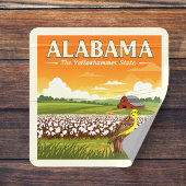Vintage Alabama Vierkante Sticker