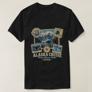 Vintage Alaska-cruise 2026 | Gezinsreis-souvenir T-shirt