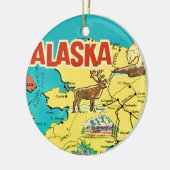 Vintage Alaska Map Postcard Keramisch Ornament (Links)