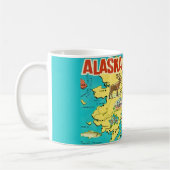 Vintage Alaska Map Postcard Mug Koffiemok (Links)