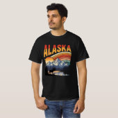 Vintage Alaska Mountain Sunset T-shirt (Voorkant volledig)