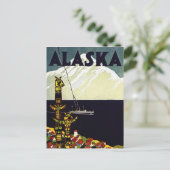 vintage alaska poster briefkaart (Staand voorkant)