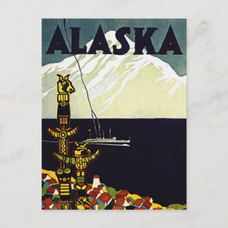 vintage alaska poster briefkaart