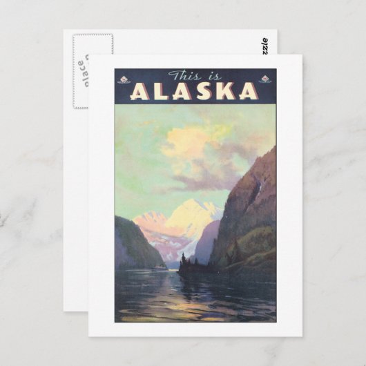 Vintage Alaska Poster Briefkaart (Voorkant / Achterkant)
