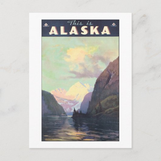 Vintage Alaska Poster Briefkaart (Voorkant)
