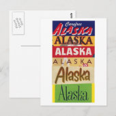 Vintage Alaska Travel Poster Briefkaart (Voorkant / Achterkant)