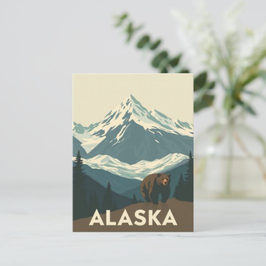 Vintage Alaska Wilderness Travel Briefkaart (Staand voorkant)