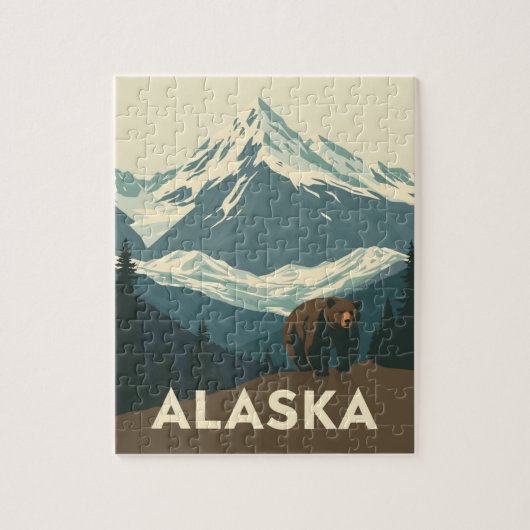 Vintage Alaska Wilderness Travel Legpuzzel (Verticaal)