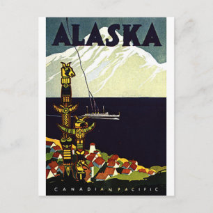 Vintage Alaskla Logo Briefkaart