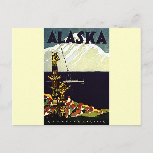 Vintage Alaskla Logo Briefkaart (Voorkant)