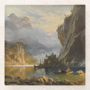 Vintage Albert Bierstadt Indianen spreekt Geviste Glazen Onderzetter
