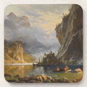 Vintage Albert Bierstadt Indians Spear Vist Bier Onderzetter