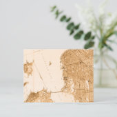 Vintage Alcatraz San Francisco Map Briefkaart (Staand voorkant)