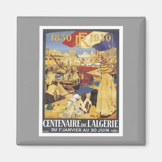 Vintage Algerije - honderdjarig bestaan Magneet (Voorkant)