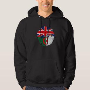 Vintage Algerijns met Britse Vlagwortels Algerije Hoodie