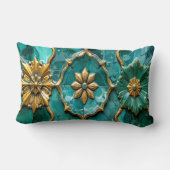 Vintage Algerijnse Turquoise Keramische Kunst Kuss Kussen (Achterkant)