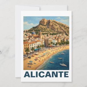 Vintage Alicante Spanje Vakantie Reizen Kaart
