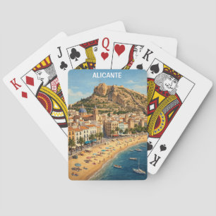 Vintage Alicante Spanje Vakantie Reizen Pokerkaarten