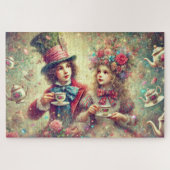 Vintage Alice and Mad Hatter Tea Wonderland Legpuzzel (Horizontaal)