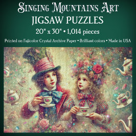 Vintage Alice and Mad Hatter Tea Wonderland Legpuzzel