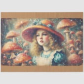 Vintage Alice and Mushrooms Decoupage Tissuepapier (Voorkant)
