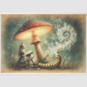 Vintage Alice Caterpillar Mushroom Art Decoupage Tissuepapier (Voorkant)