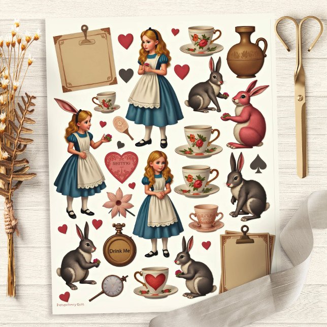 Vintage Alice Fussy Cut Schrootpapier (Creator heeft geüpload)