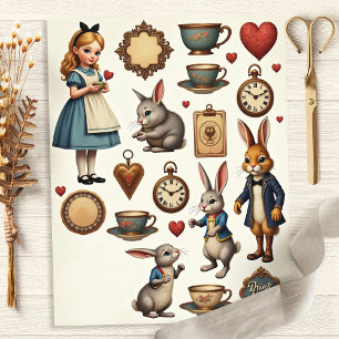 Vintage Alice Fussy Cut Wonderland Design
