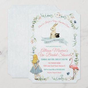 Vintage Alice in Wonderland Bruidsdiner Kaart