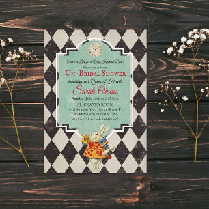 Vintage Alice in Wonderland Bruiloftsfeest  Kaart
