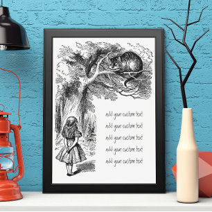 Vintage Alice in Wonderland, Cheshire Cat Poster