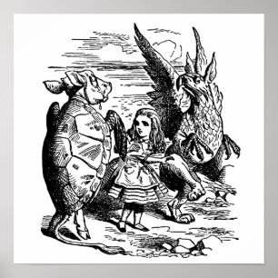 Vintage Alice in Wonderland, Gryphon, Nepchild Poster