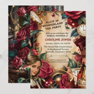 Vintage Alice in Wonderland Mad Hatter Party Kaart