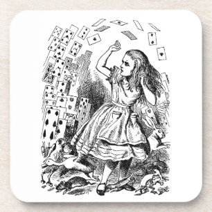 Vintage Alice in Wonderland, Speelkaarten Vliegen Bier Onderzetter