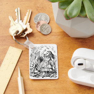 Vintage Alice in Wonderland, Speelkaarten Vliegen Sleutelhanger