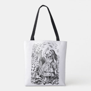 Vintage Alice in Wonderland, Speelkaarten Vliegen Tote Bag