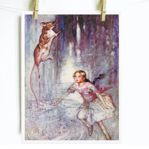 Vintage Alice in Wonderland The Leaping Mouse Briefkaart