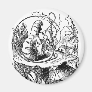 Vintage Alice in Wonderland Waterpijp Rups Magneet